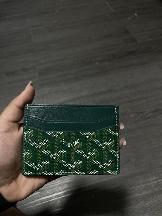 Porta cartoes verde da goyard