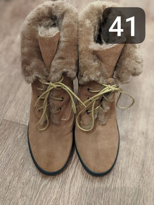 Зимові сапоги BRASKA на каблуках з натуральної шкіри