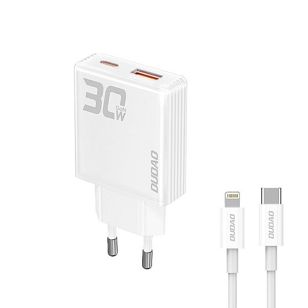 Ładowarka sieciowa GaN Dudao A30EUL 30W USB-A / USB-C + kabel USB-C -