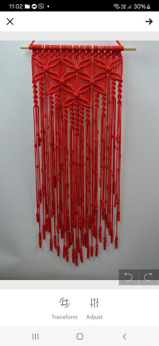 Панно макраме красное панно макраме декор стен