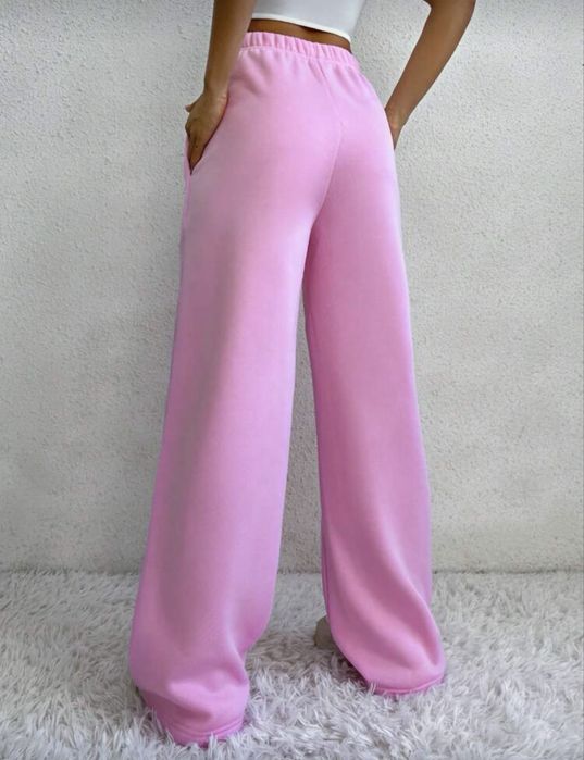 Рожеві спортивні штани флісові