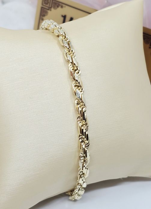 Złota bransoletka splot kordel próba 585 14k nowa różne długości