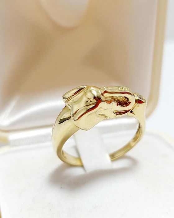 Pierścionek złoty 585 roz 18 słoń