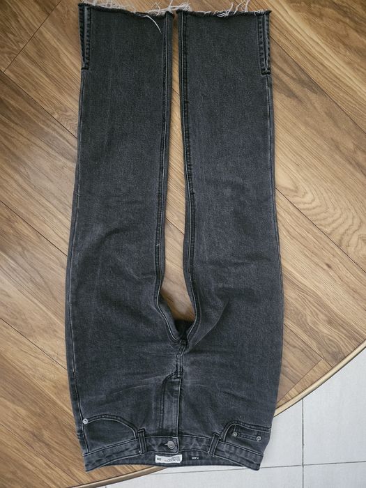Jeansy Flare r 38 M  hm grafitowe z elastyna wyższy stan w pasie