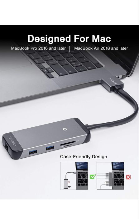 IVANKY USB C Hub MacBook Pro, 9 in 2 Dual USB C Dock