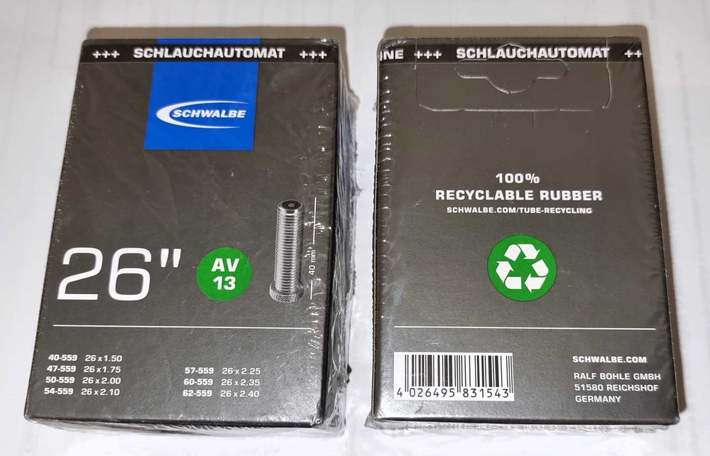 Camaras de ar bicicleta BTT roda 26 Schwalbe novas