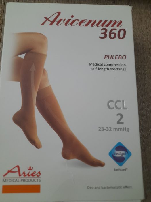ARIES Avicenum PHLEBO 360 podkolanówki kopresyjne  czubek otwarty ccl2