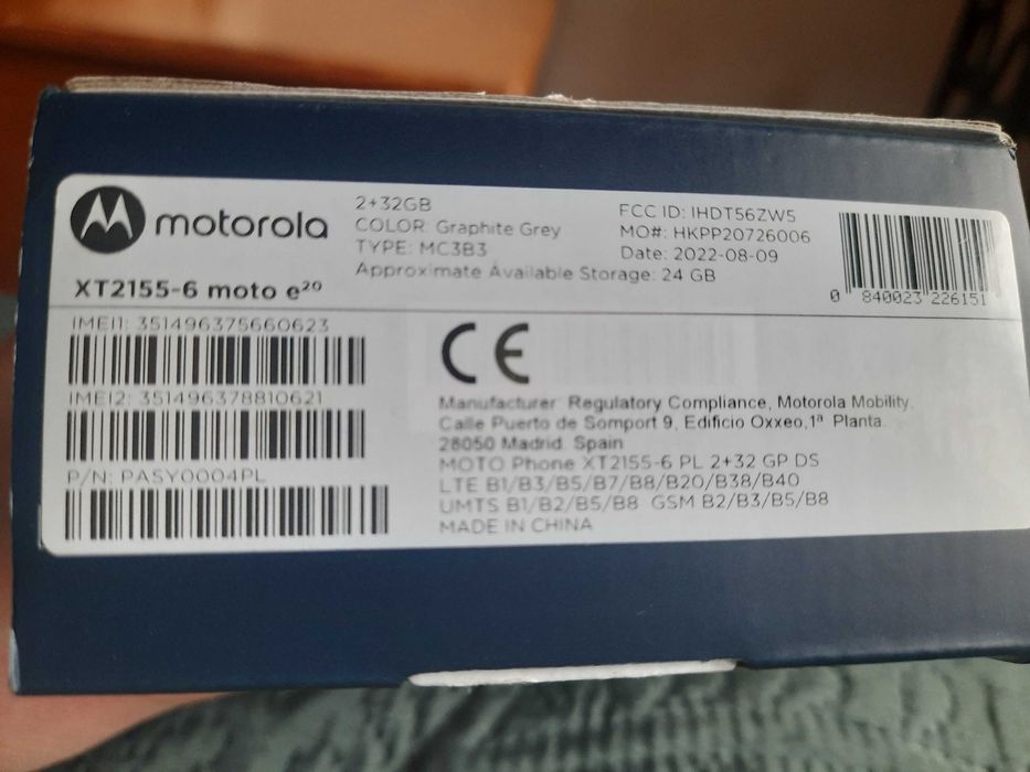 Tani smartfon Motorola e20 32gb 2gb xt2155-6 PL LTE android 11