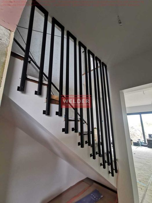 Balustrada Harfa Balustrady nierdzewne Szklane Balkon Antracyt