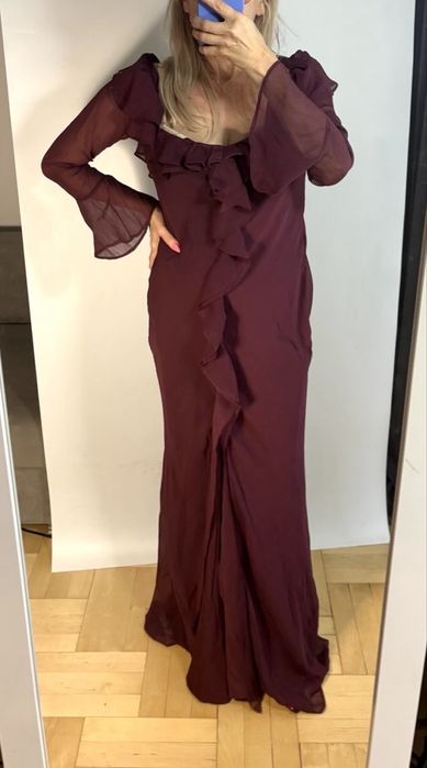 Cudna maxi hiszpanka ASOS zdobiona falbankami 2XL 44