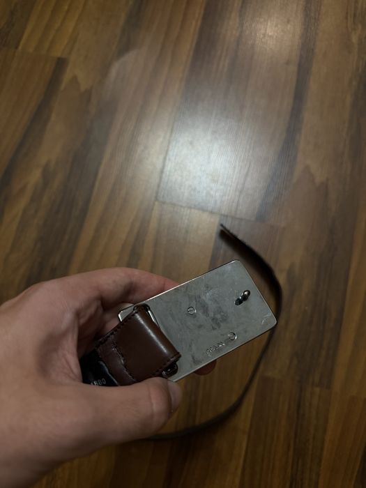 Prada Brown Boat Buckle Leather Belt