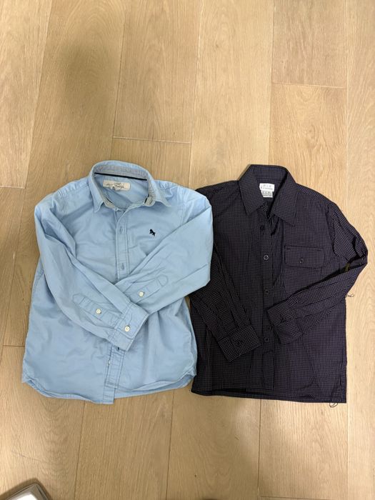 Koszule 122 H&M niebieska i granatowa