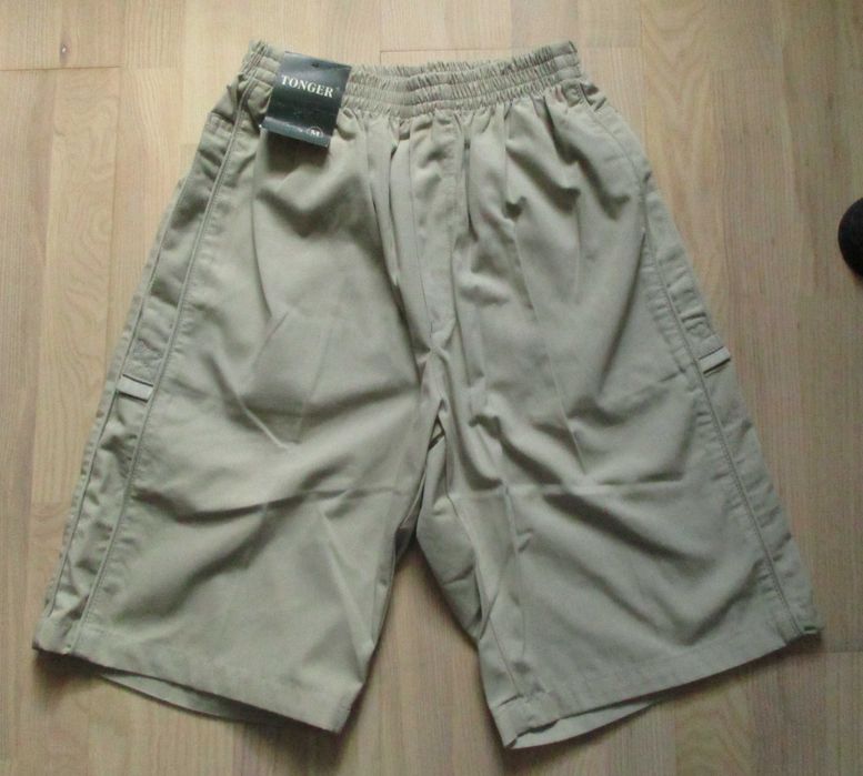 Krótkie spodenki szorty bawełniane młodzieżowe S-M beżowe kieszenie