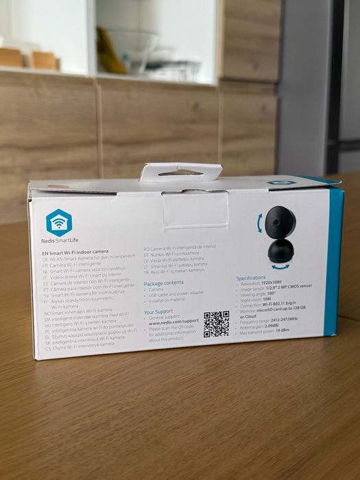 Câmara de Vigilância Wi-Fi Nedis com Pan & Tilt e Visão Noturna