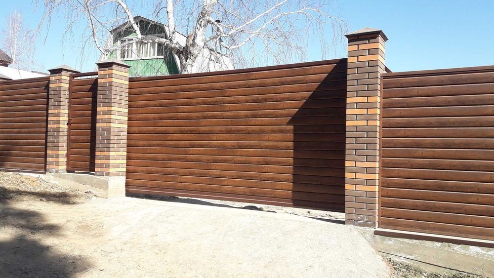 Паркан Жалюзі Ранчо. Забор. Відкатні та розпашні ворота. Штахетники