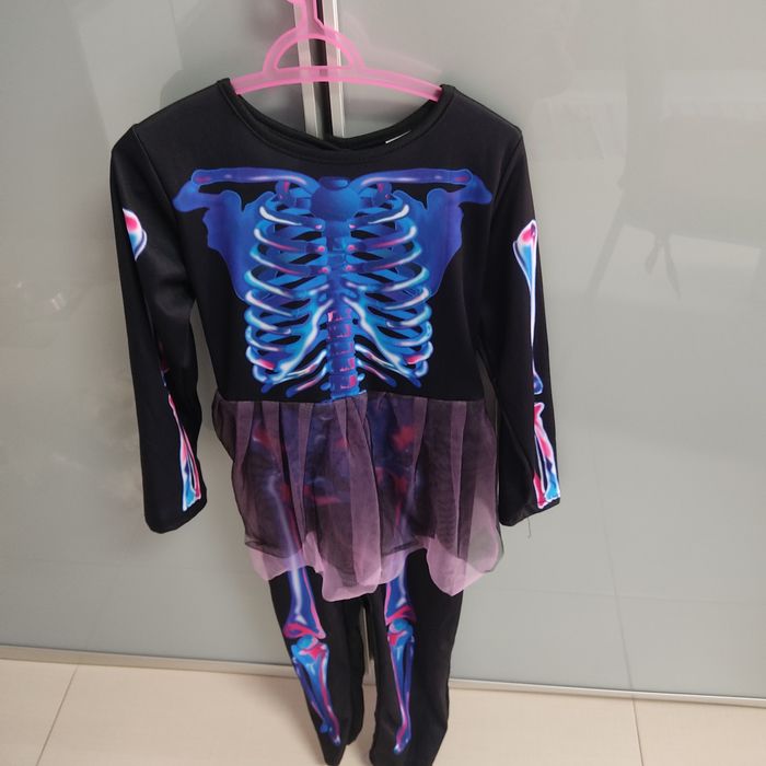 Fato esqueleto menina Halloween