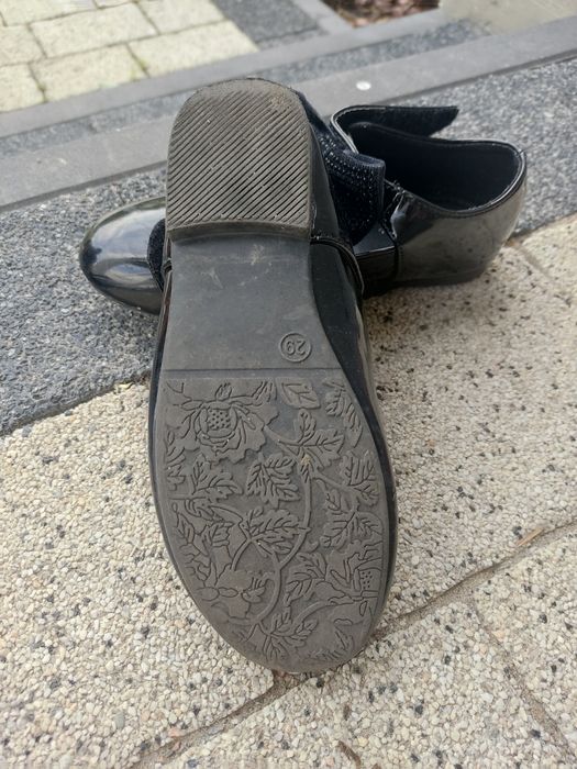 Czarne baleriny z kokardą