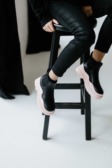 Черевики|челсі зимові жіночі шкіряні | (24.5; 25.0-25.5см)