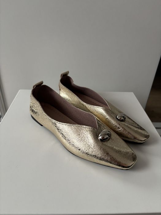 Złote  baleriny nowe 38