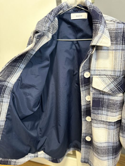 Сорочка-куртка reserved S синьо-біла