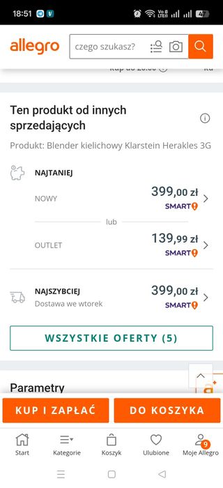 Profesjonalny blender kielichowy Klarstein 3G o mocy 1500 W