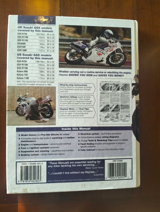 Haynes - Suzuki Katanas GSX R 750 e 1100 / GSX600, 750 e 1100F
