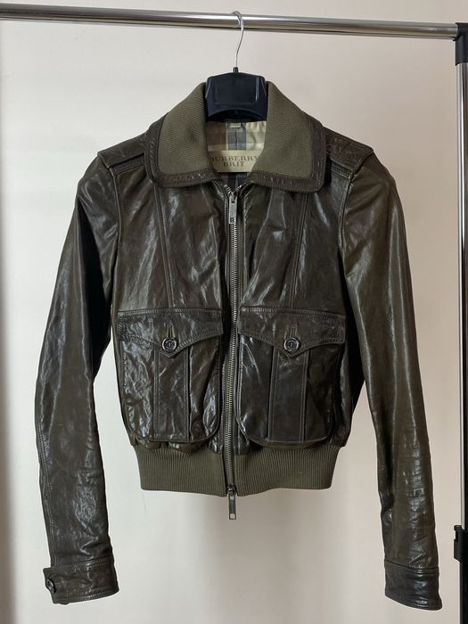 Жіночий шкіряний бомбер Burberry brit оригінал