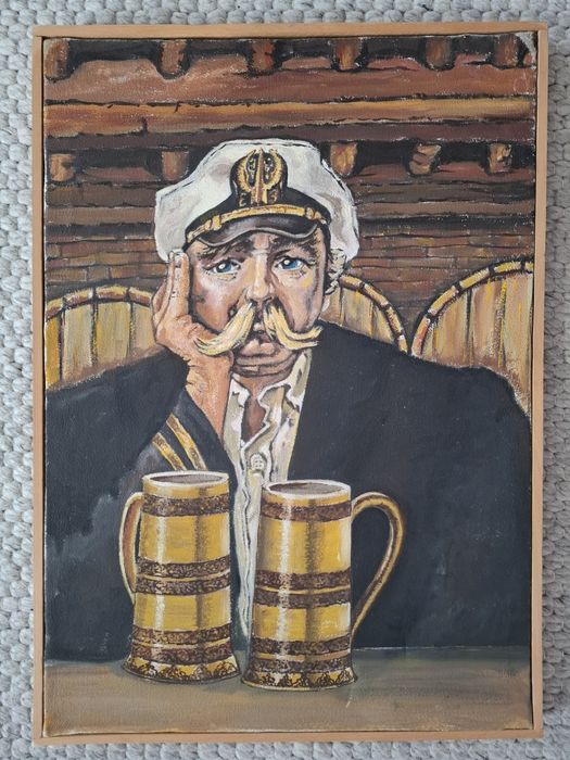 Obraz olejny 60 × 42 "Marynarz w zadumie"