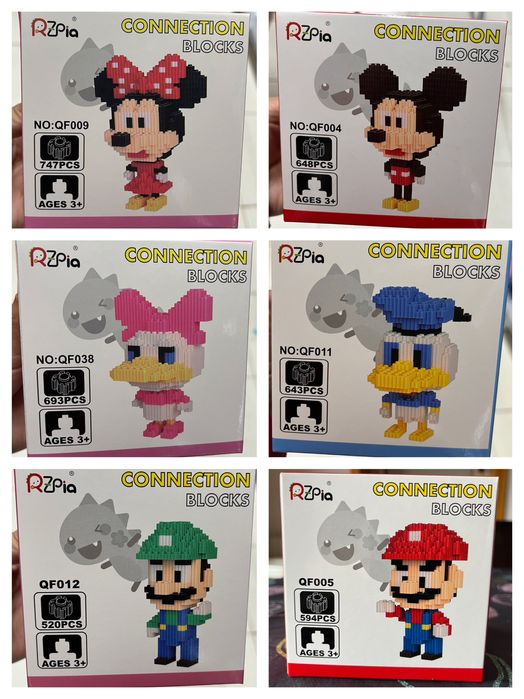 Legos Stitch Pokemon, One Piece, Marvel, Super Mario, Disney, Minions