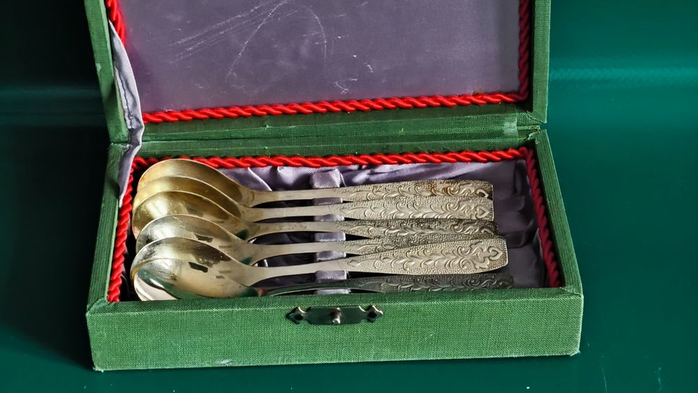Komplet sztućców pozłacane ZSRR.  14 cm.
