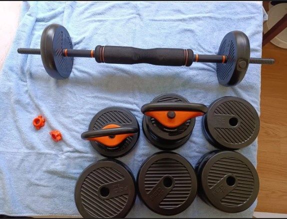 Vendo conjunto de halteres + banco de musculação
