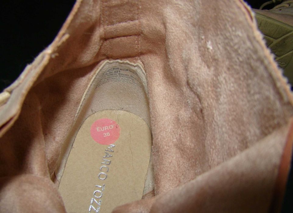 marco tozzi buty sztyblety  wiązane botki zamszowa skóra pudrowy róż