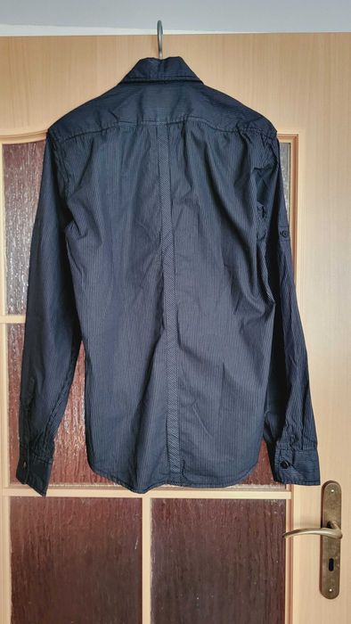 czarna koszula męska w paski Angelo Litrico