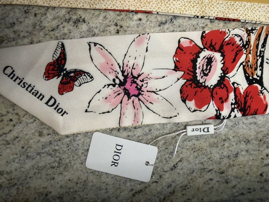 Dwustronna apaszka twilly christian dior 100% jedwab nowa