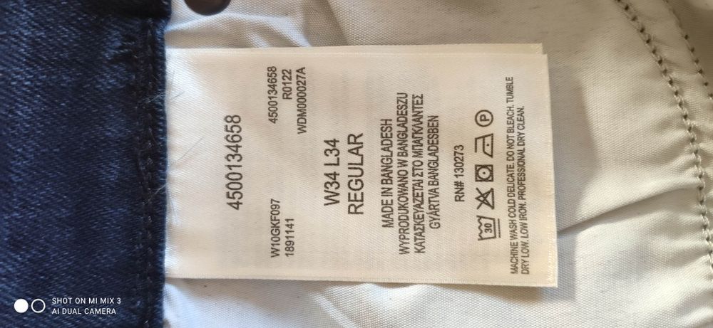 Wrangler Regular Blue Black męskie jeansy rozm 34/34 jak 35/34