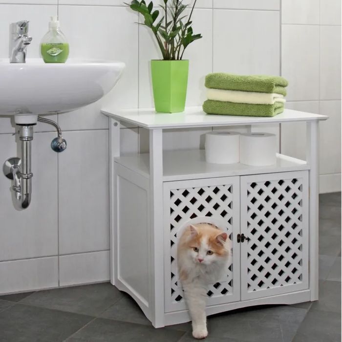 Kerbl Pet Szafka dla Kota Helena 64x46x65cm Biała - Nowa z Defektem POD KUWETĘ LEGOWISKO