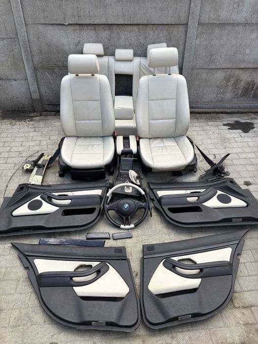 bmw e39 fotele custom individual boczki skóra naszywana komplet interior