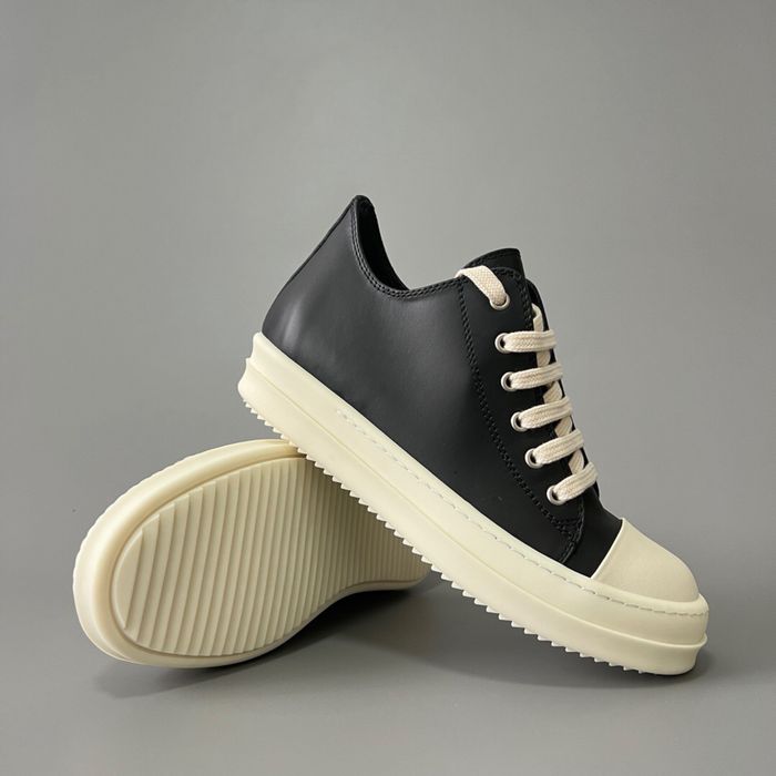 Нові Кеди Rick Owens Ramones Low Black/Milk Leather/size 40-44/Преміум якість!