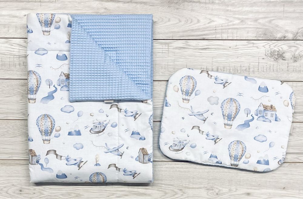 WYPRZEDAŻ Kocyk wafel 100x75 / komplet kołderka plus poduszka