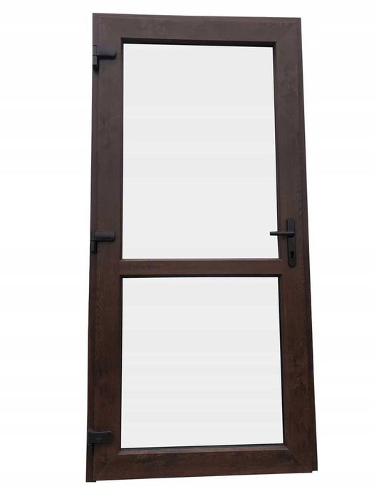Drzwi PCV nowe 100x210cm orzech zewnętrzne OD RĘKI TRANSPORT