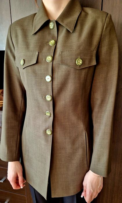 Marynarka długa zielona