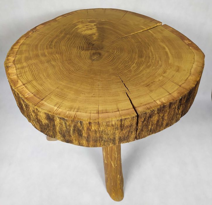 Stolik kawowy z plastra DĘBU 12 cm – UNIKAT – naturalny – GÓRALSKI