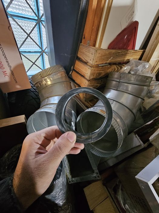 Вытяжной зонт, оцинкованные трубы, колена, вентилятор турбовент 315