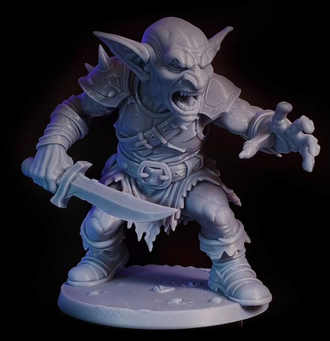 Goblin Wojownik -duża kolekcjonerska figurka 11cm. Druk 3D resin 16K