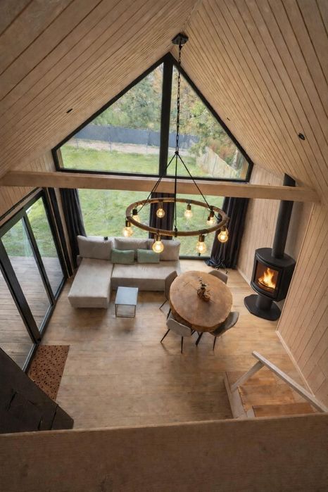 Domek mobilny drewniany szkieletowy stodoła antresola