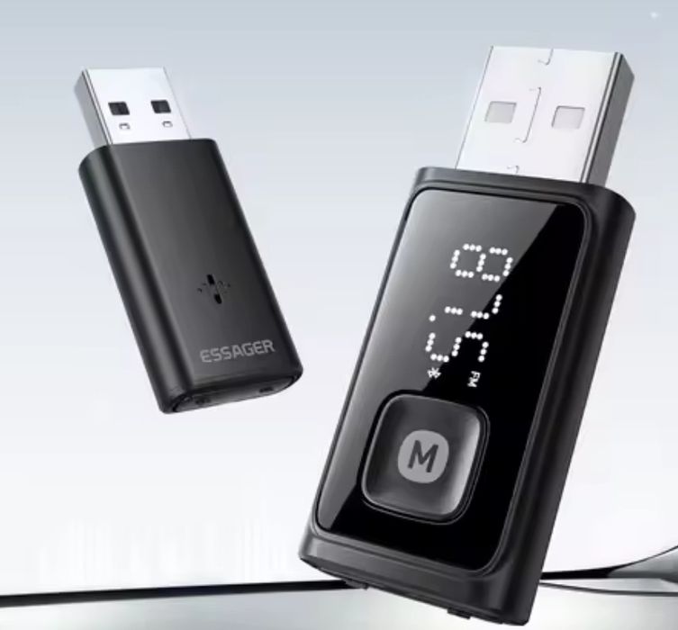 Bluetooth usb трансмітер Essager стерео адаптер AUX FM модулятор