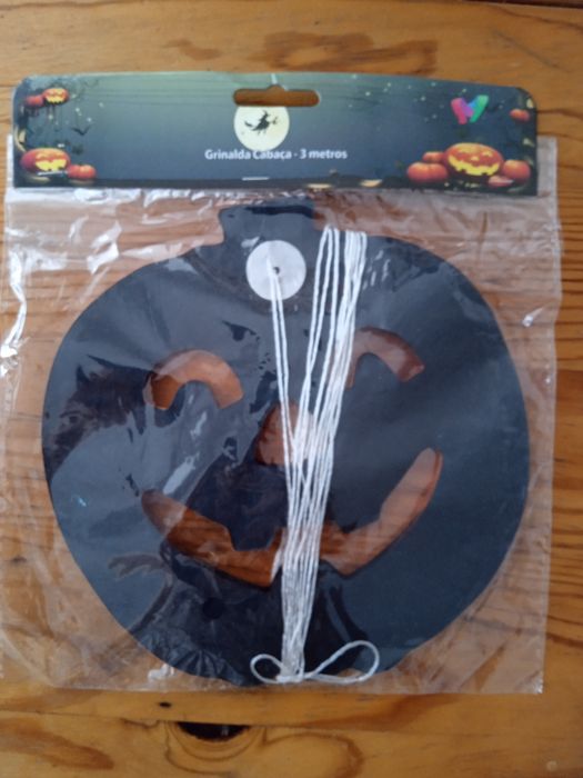 Decoração Halloween cupcake, vela luz led, grinalda