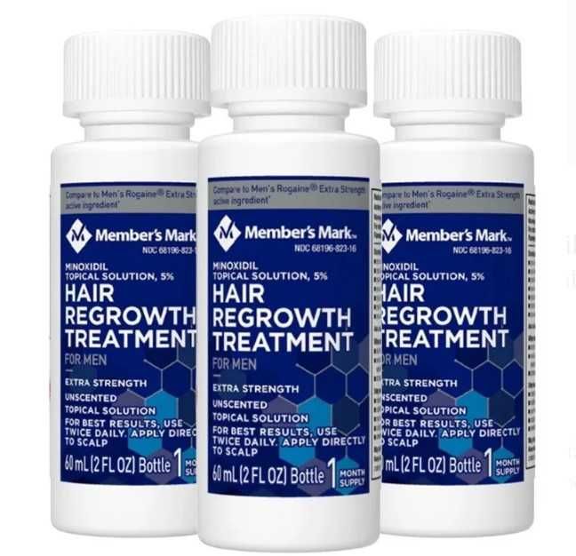 NOVO MINOXIDIL Hair Regrowth Treatment Member's Mark™ Barba Cabelo