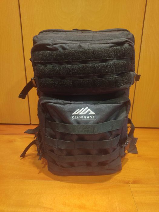 Mochila tática Zehnhase preta para caminhadas, campismo, etc.