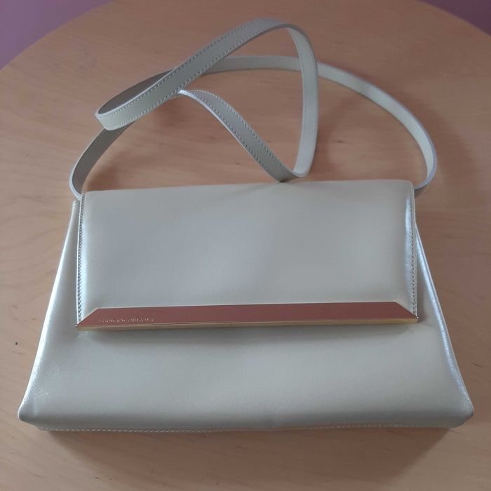 Mala Cerimónia Branco Perola 100% Pele